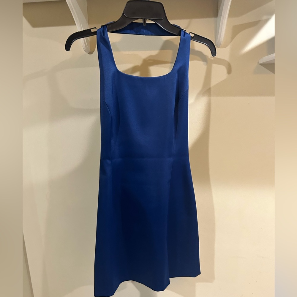 Blue Shelli Segal Halter Dress